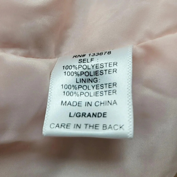 Love Tree Pink Faux Fur Bomber Jacket Size Large (please see measurements) - Picture 4 of 9